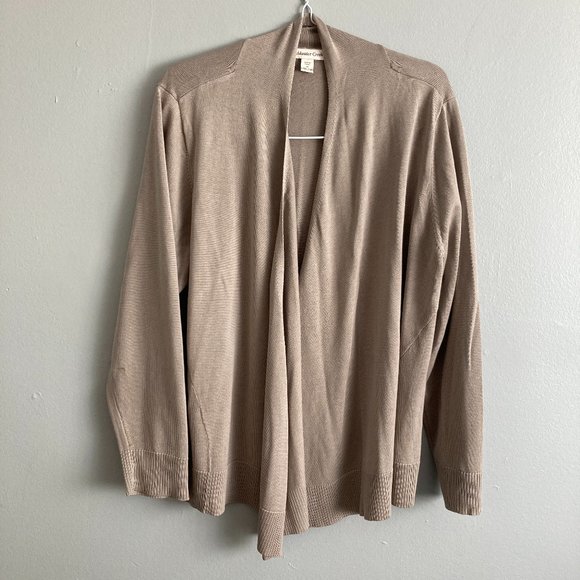 Coldwater Creek Silk Blend Grey Open Front Cardigan Size 2x - Picture 1 of 7